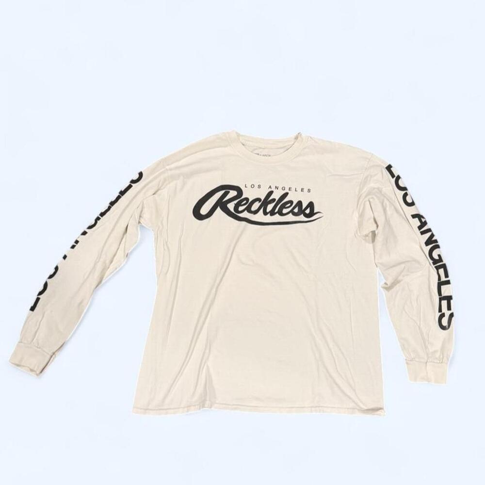 Young & Reckless Los Angeles White Long Sleeve Tee – Men’s Large